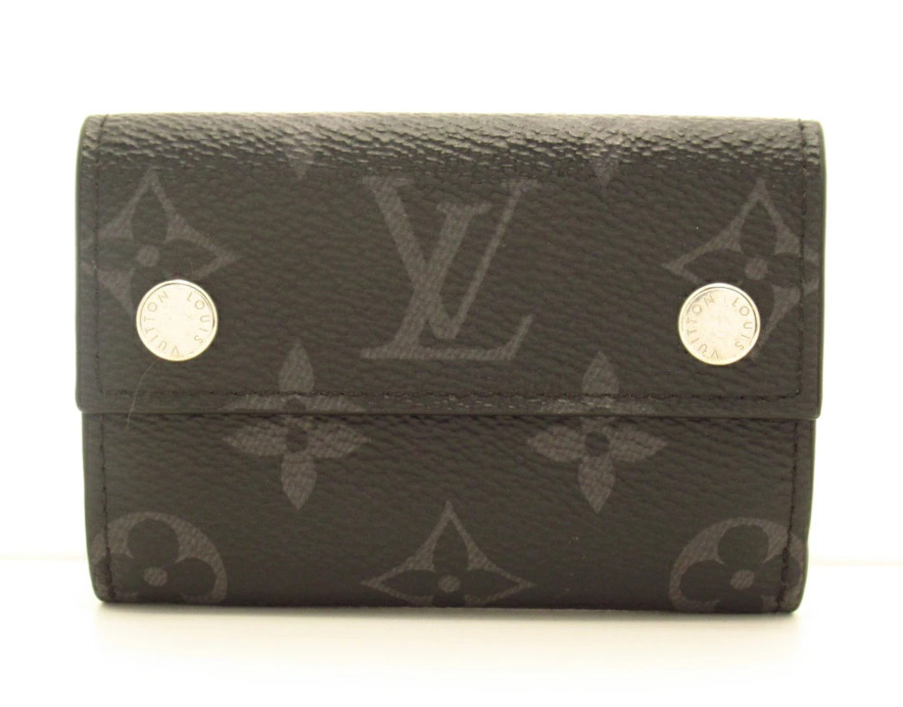 LOUIS VUITTON Discovery Compact Wallet Monogram Eclipse Black